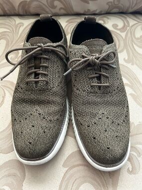 Cole Haan Men’s 8.5 Men's Zero Grand Knit Lace-Up Dressy Casual Sneakers Olive